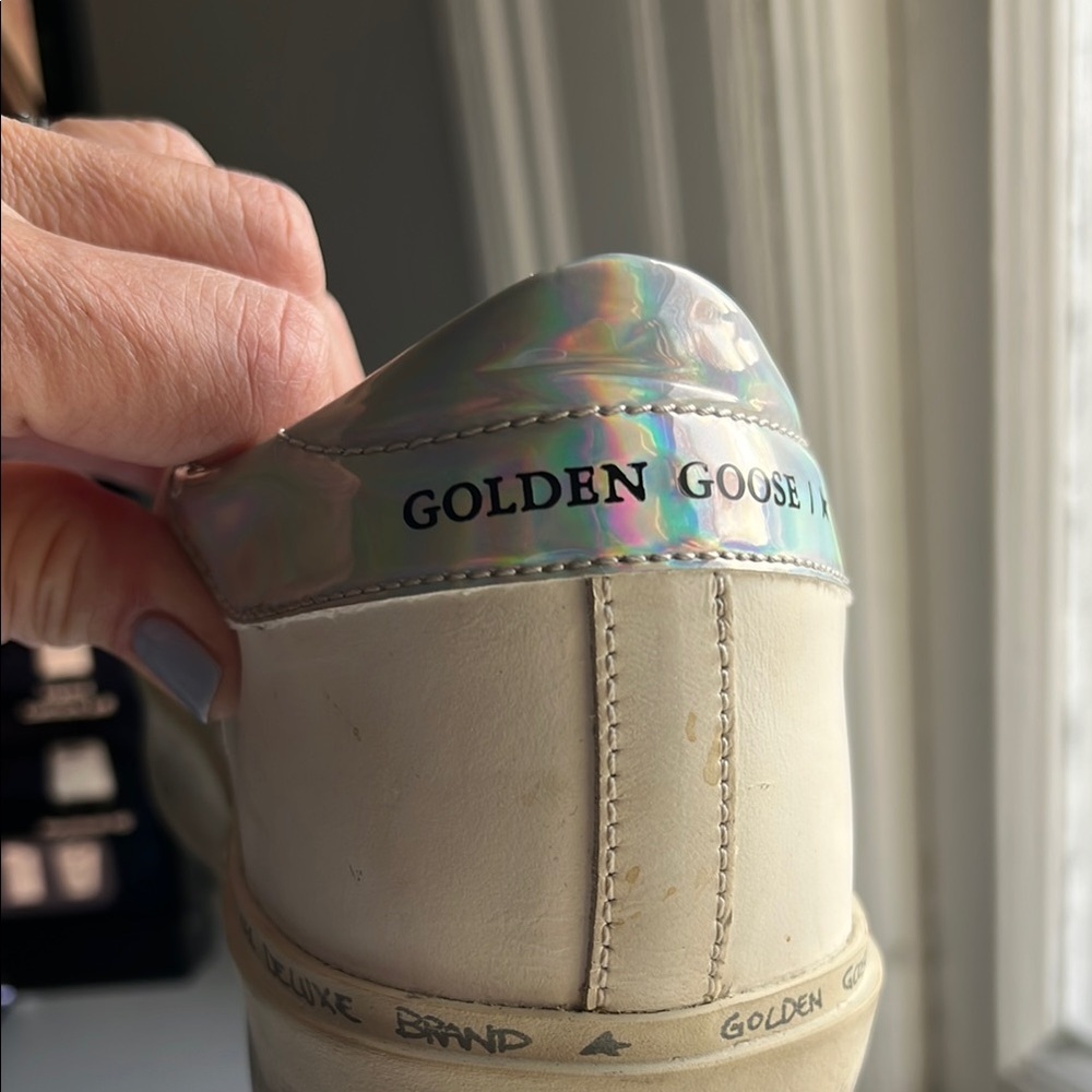 Golden Goose White and Silver Sneakers - Picture 3 of 10
